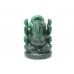 Handmade Natural dark Green Jade Stone God Ganesha Home Decorative Statue idol